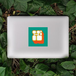 Retro Hi Turquoise Oranje Sticker