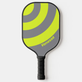 Retro HI VIS Drie Cirkel Streep met Naam Pickleball Paddle