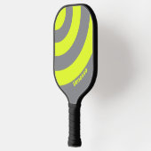 Retro HI VIS Drie Cirkel Streep met Naam Pickleball Paddle (Links)