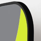 Retro HI VIS Drie Cirkel Streep met Naam Pickleball Paddle (Links Detail)