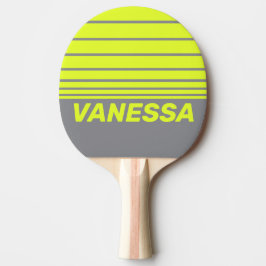 Retro HI VIS Drie Horizon Strepen met Naam Tafeltennisbatje