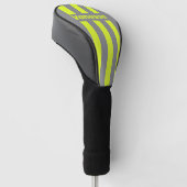 Retro HI VIS Drie Pin Strepen met Naam Golfheadcover (Schuin)