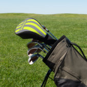 Retro HI VIS Drie Pin Strepen met Naam Golfheadcover (Insitu)