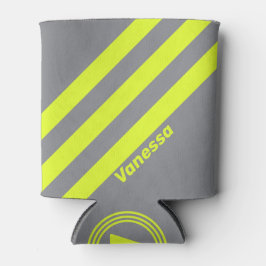 Retro HI VIS Drie Strepen met Naam Blikjeskoeler