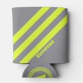 Retro HI VIS Drie Strepen met Naam Blikjeskoeler (Achterkant)