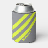 Retro HI VIS Drie Strepen met Naam Blikjeskoeler (Blikje Achterkant)