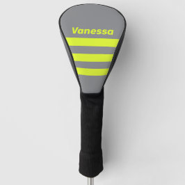 Retro HI VIS Drie Strepen met Naam Golfheadcover