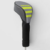 Retro HI VIS Drie Strepen met Naam Golfheadcover (Schuin)