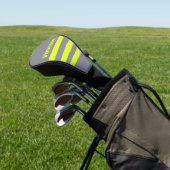 Retro HI VIS Drie Strepen met Naam Golfheadcover (Insitu)