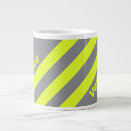 Retro HI VIS Drie Strepen met Naam Grote Koffiekop