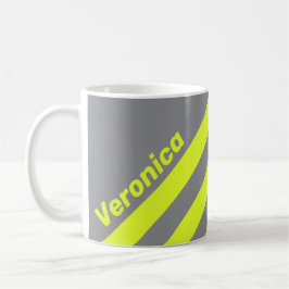Retro HI VIS Drie Strepen met Naam Koffiemok