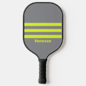 Retro HI VIS Drie Strepen met Naam Pickleball Paddle (Achterkant)