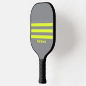 Retro HI VIS Drie Strepen met Naam Pickleball Paddle (Links)