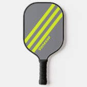 Retro HI VIS Drie strepen met naam Pickleball Paddle (Achterkant)