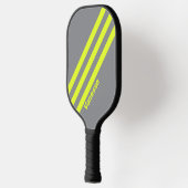 Retro HI VIS Drie strepen met naam Pickleball Paddle (Links)
