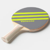 Retro HI VIS Drie strepen met naam Tafeltennisbatje (Voorkant Gekanteld)