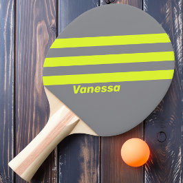 Retro HI VIS Drie Strepen met Naam Tafeltennisbatje
