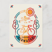 Retro Hiawatha Fietsroute Briefkaart (Voorkant)
