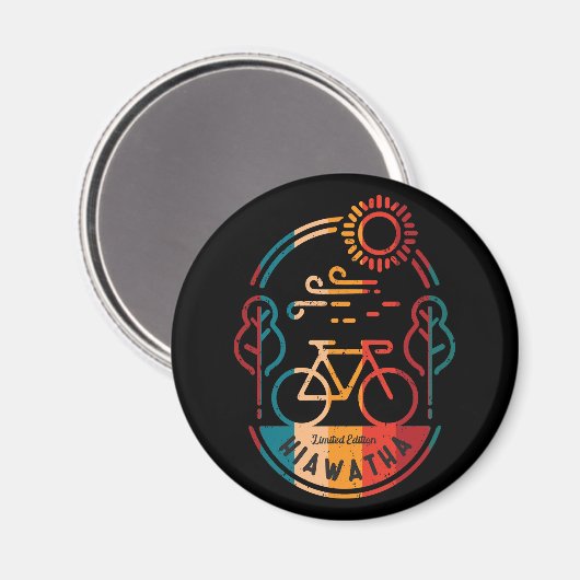 Retro Hiawatha Fietsroute Magneet (Voorkant / Achterkant)