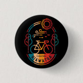Retro Hiawatha Fietsroute Ronde Button 3,2 Cm (Voorkant)