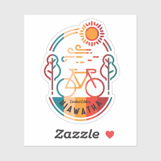 Retro Hiawatha Fietsroute Sticker (Vel)