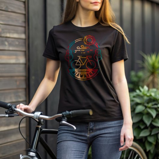 Retro Hiawatha Fietsroute T-shirt