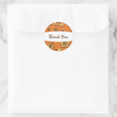 Retro Hibiscus Bloem Tropische Partij Favor Ronde Sticker (Tas)
