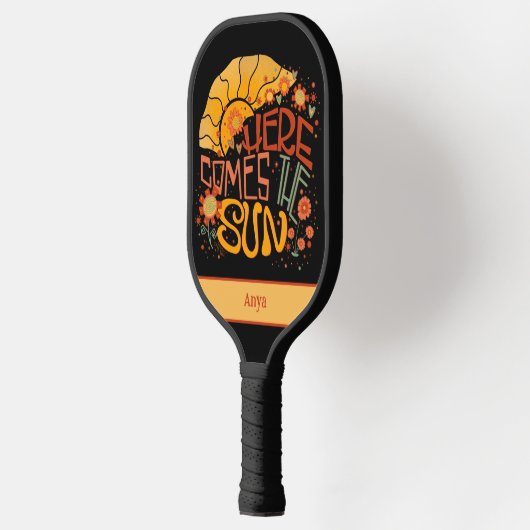 Retro Hier Kegels De Zon Inspirativiteit Modern Pickleball Paddle (Links)