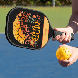 Retro Hier Kegels De Zon Inspirativiteit Modern Pickleball Paddle