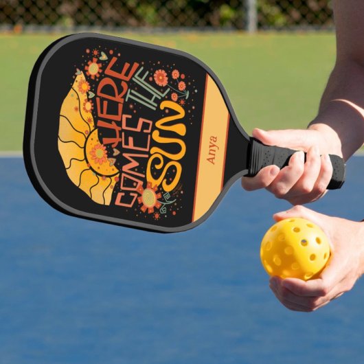 Retro Hier Kegels De Zon Inspirativiteit Modern Pickleball Paddle