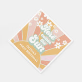 Retro Hier komt de Sun Daisy boho verjaardag Servet (Hoek)