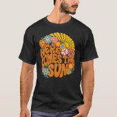 Retro hier komt de Sun Floral Summer Family Vaca T-shirt (Voorkant)