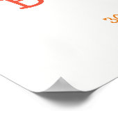 Retro hier komt de zoon Baby shower welkom Poster (Hoek)