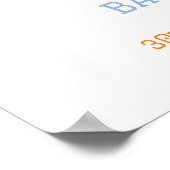 Retro hier komt de zoon Baby shower welkom Poster (Hoek)