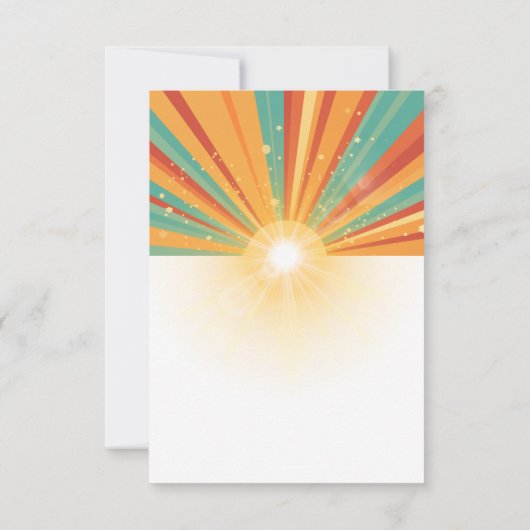 Retro hier komt het Son Baby shower Bedankkaart (Achterkant)