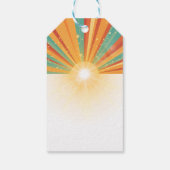 Retro hier komt het Son Baby shower Cadeaulabel (Achterkant)