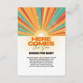 Retro hier komt het Son Baby shower Informatiekaartje (Voorkant)