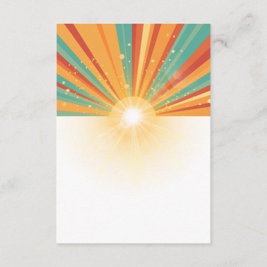 Retro hier komt het Son Baby shower Informatiekaartje (Achterkant)