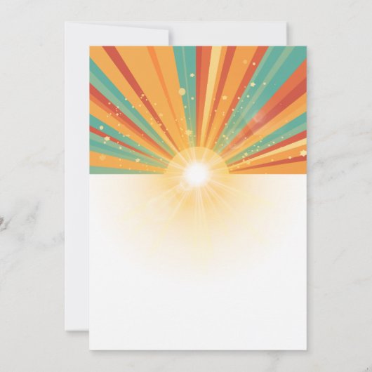 Retro hier komt het Son Baby shower Kaart (Achterkant)