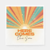 Retro hier komt het Son Baby shower Servet (Voorkant)