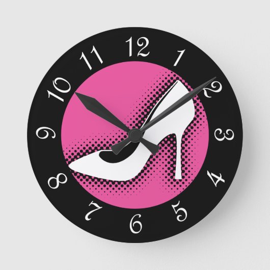 Retro High Hiel Ronde Klok (Voorkant)