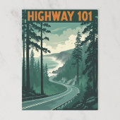 Retro Highway 101 California Coastline Briefkaart