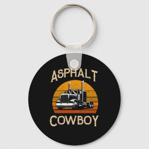 Retro Highway Trucker Road Truck Driver Asphalt Co Sleutelhanger
