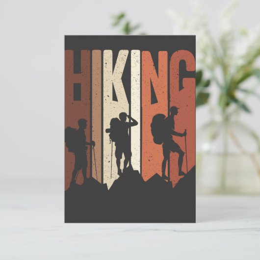 Retro  Hiking Shirt Hiking Thed Adventure Bedankkaart (Staand voorkant)