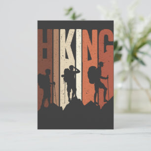 Retro Hiking Shirt Hiking Thed Adventure Bedankkaart