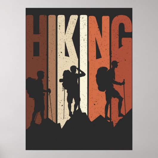Retro  Hiking Shirt Hiking Thed Adventure Poster (Voorkant)