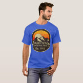 Retro Hiking van het nationale park Grand Teton T-shirt (Voorkant volledig)