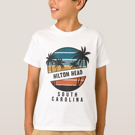 Retro Hilton Head South Carolina Surfplank Surfen T-shirt (Voorkant)