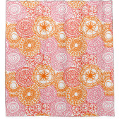 Retro Hip Fun Happy Summer Floral Pattern Douchegordijn (Voorkant)