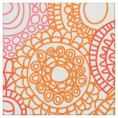 Retro Hip Fun Happy Summer Floral Pattern Stof (Close Up)
